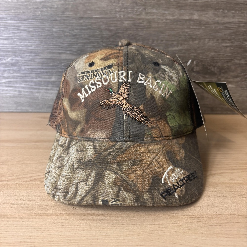 Vintage Missouri Basin Hat StrapBack Camo Mesh Trucker Team Realtree Hunting NWT